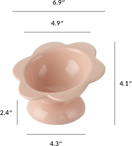 Blooming flowers Ceramic Cat Bowl