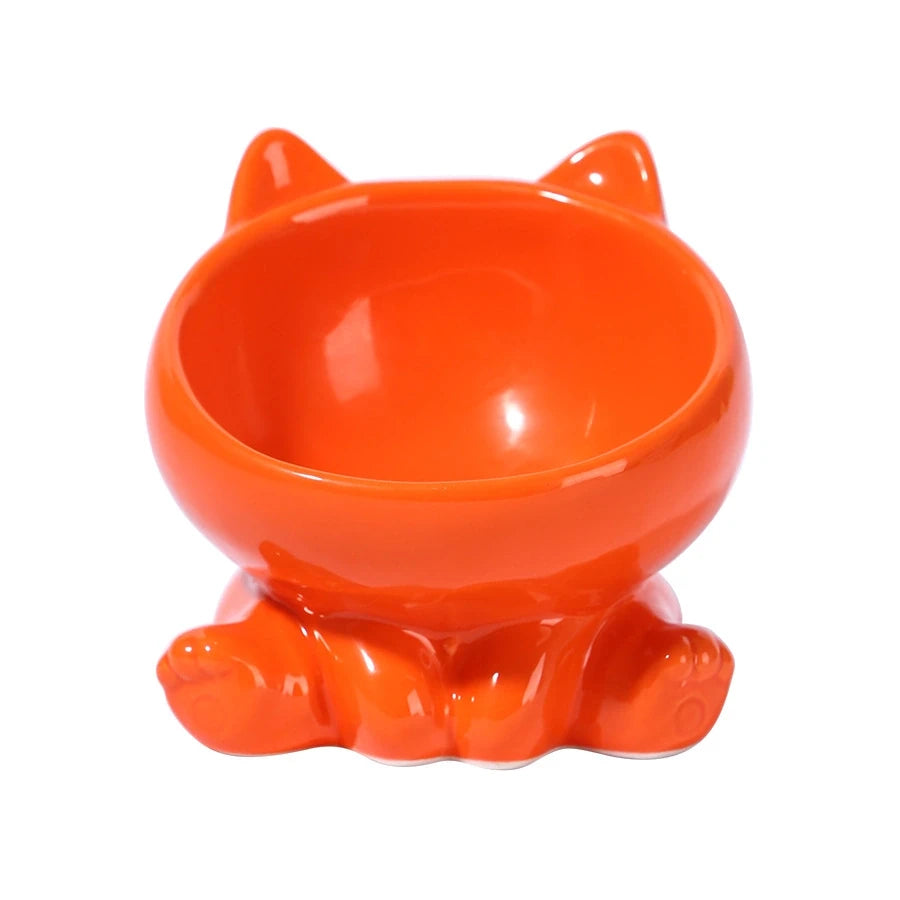 Cat-Shaped Ceramic Cat Bowl