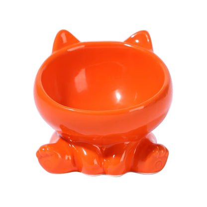 Cat-Shaped Ceramic Cat Bowl