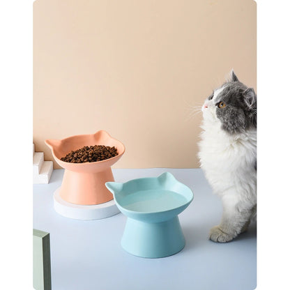 Cat Head-Shaped Ceramic Cat Bowl