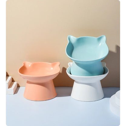 Cat Head-Shaped Ceramic Cat Bowl
