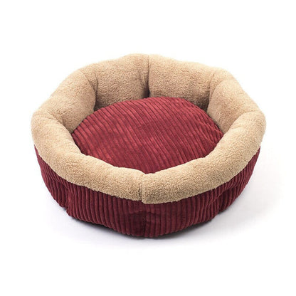 Cat Bed Self Warming Pet Bed Cream Faux Fur Cat Lounger