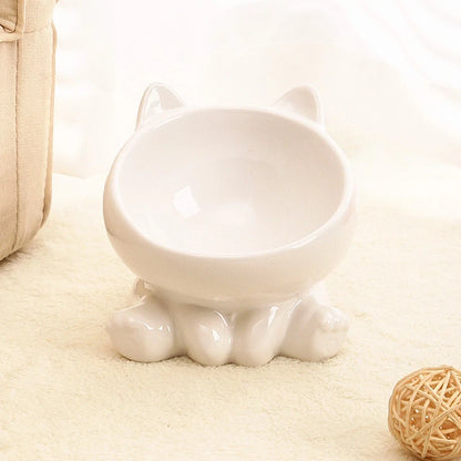 Cat-Shaped Ceramic Cat Bowl