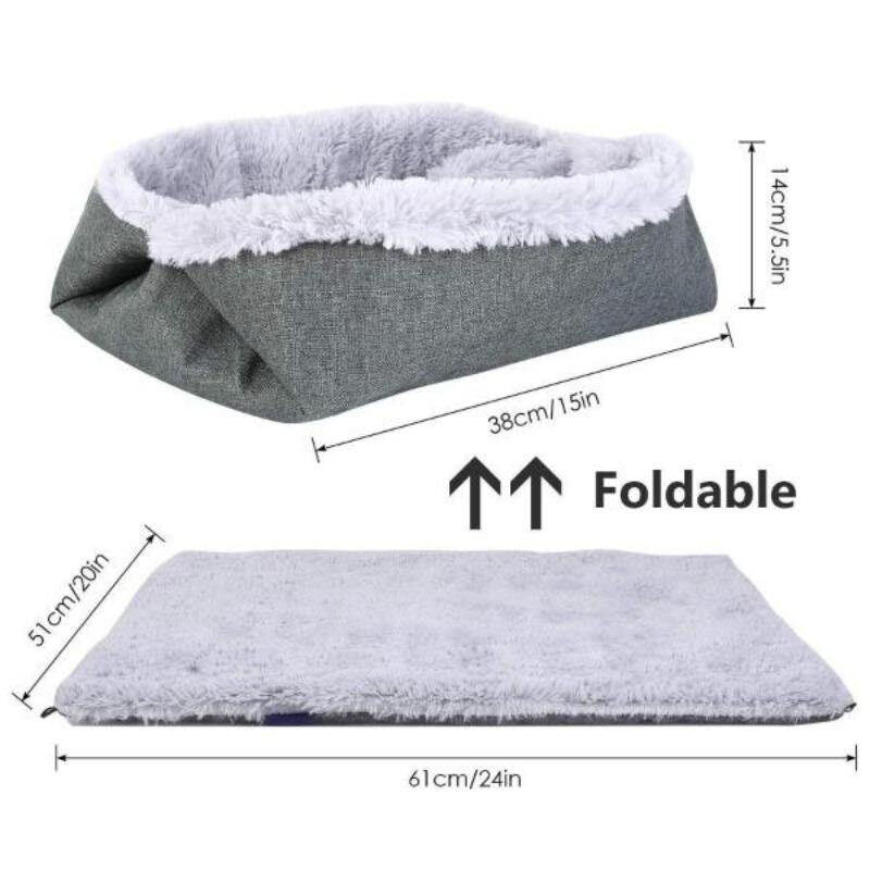 Cat Bed Double Sided Sherpa Pad Washable Fluffy Cushion Mat For Cats Kitten Foldable