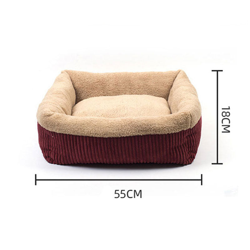 Cat Bed Self Warming Pet Bed Cream Faux Fur Cat Lounger