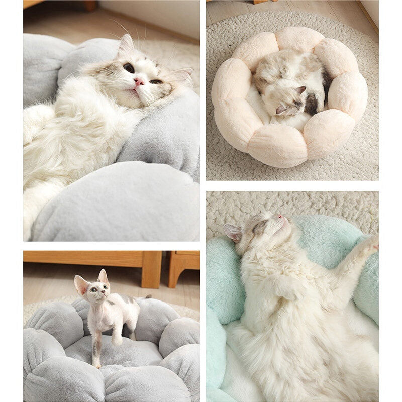 Super Soft Cat Bed Washable Flower Cushion