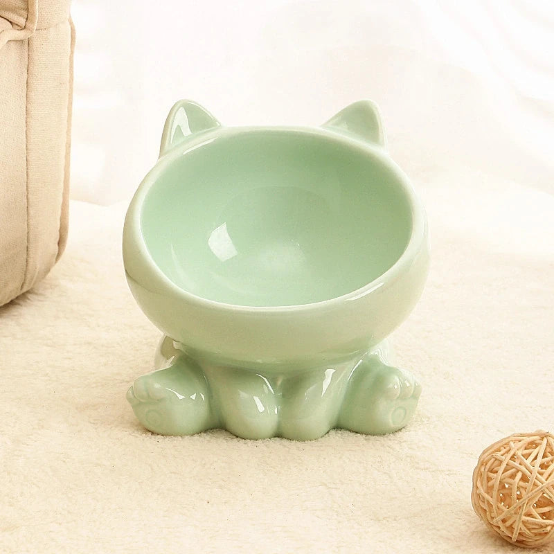 Cat-Shaped Ceramic Cat Bowl
