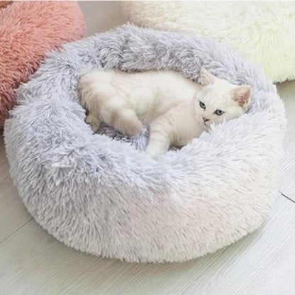 Fluffy Cat Bed Soft Comfortable Round Pet Nest Cat Supplies