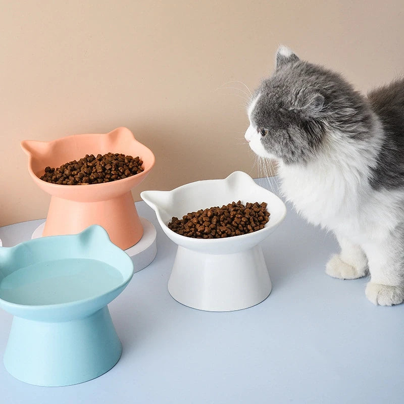 Cat Head-Shaped Ceramic Cat Bowl