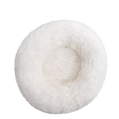 Fluffy Cat Bed Soft Plush Sleeping Donut Shape Cat Beds