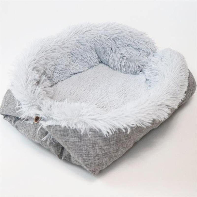 Cat Bed Double Sided Sherpa Pad Washable Fluffy Cushion Mat For Cats Kitten Foldable
