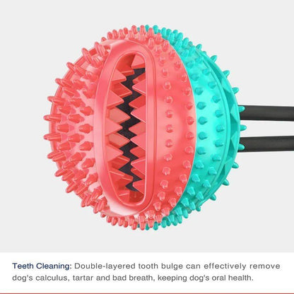 Dog Toy Ball Suction Cup Ropes Interactive Leaking Slow Feeder Chew Toy