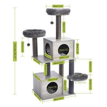 Modern Cat Tree Tower 2 Condo House Scratching Posts 55