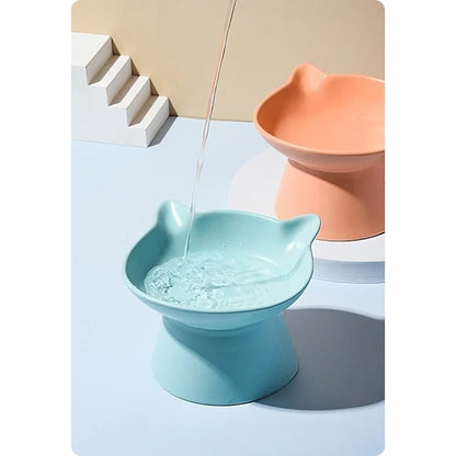 Cat Head-Shaped Ceramic Cat Bowl