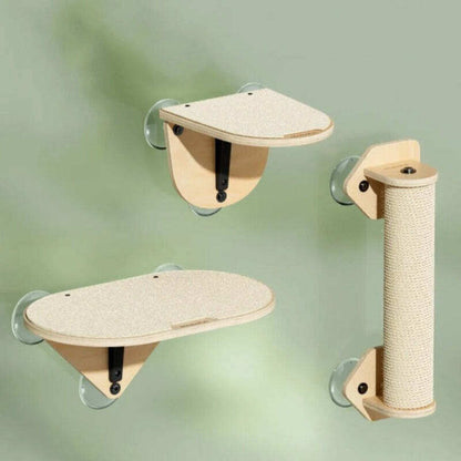 Cat Window Climbing Frame - Shelves With Scratching Post