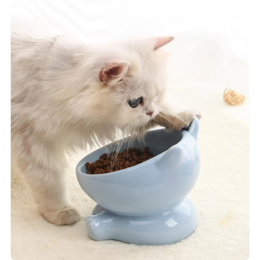 Cat-Shaped Ceramic Cat Bowl