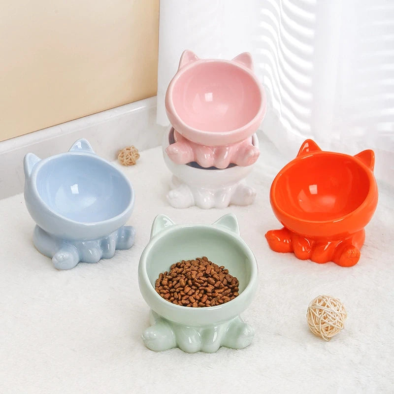 Cat-Shaped Ceramic Cat Bowl
