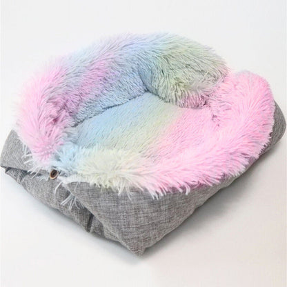 Cat Bed Double Sided Sherpa Pad Washable Fluffy Cushion Mat For Cats Kitten Foldable