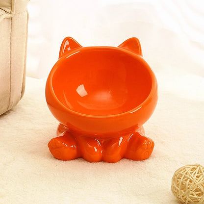 Cat-Shaped Ceramic Cat Bowl