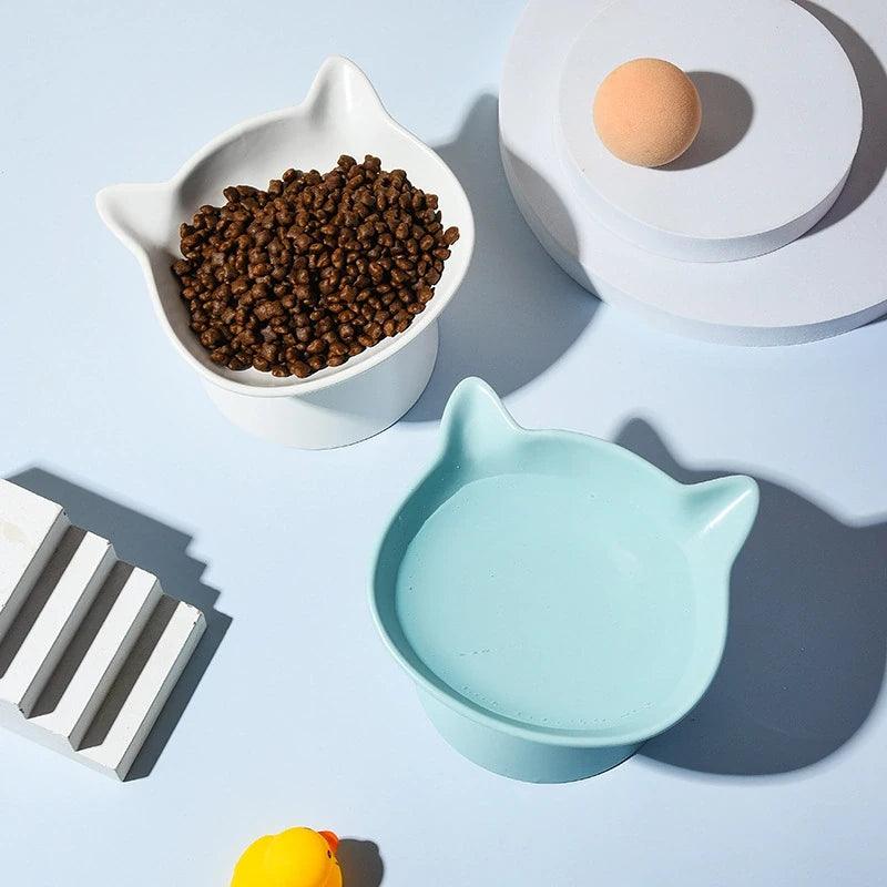 Cat Head-Shaped Ceramic Cat Bowl