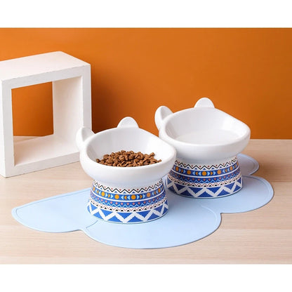 Colorful Prints Ceramic Cat Bowl