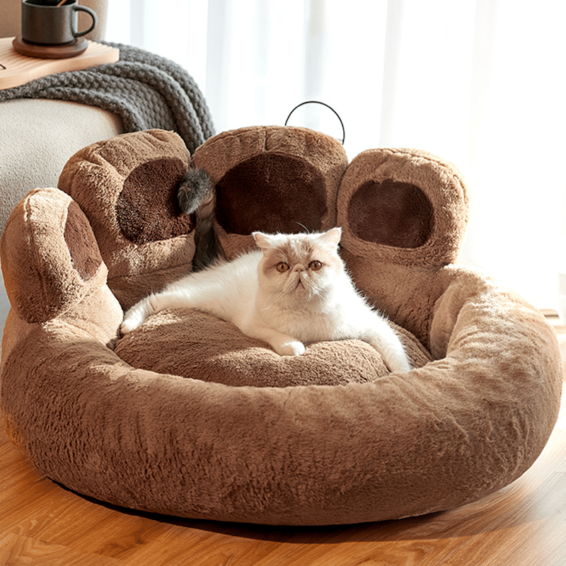 Large Cat Bed Paw Shaped Cozy Cat Sleeping Bed