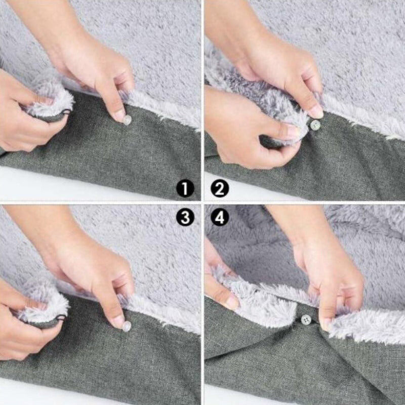 Cat Bed Double Sided Sherpa Pad Washable Fluffy Cushion Mat For Cats Kitten Foldable