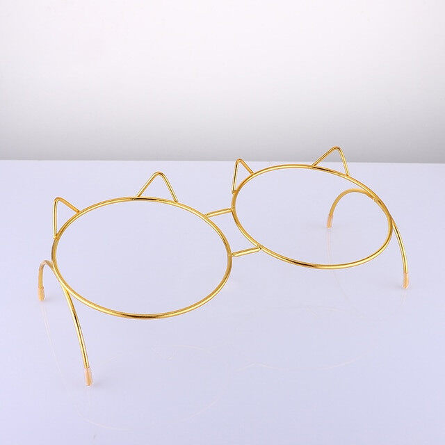 Non-slip Double Transparent Cat Bowl with Stand