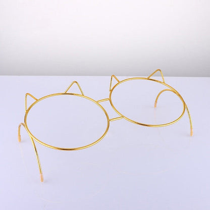 Non-slip Double Transparent Cat Bowl with Stand