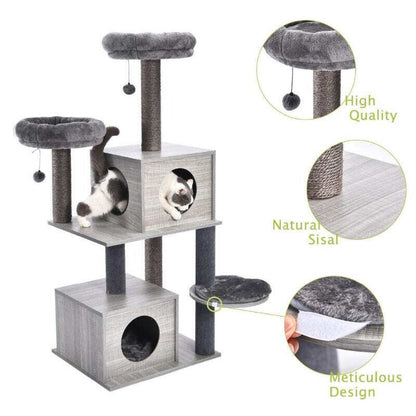Modern Cat Tree Tower 2 Condo House Scratching Posts 55