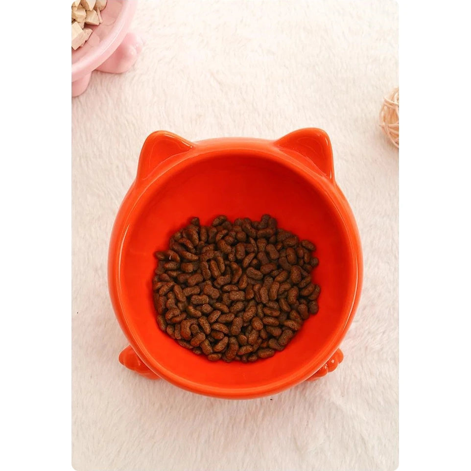 Cat-Shaped Ceramic Cat Bowl