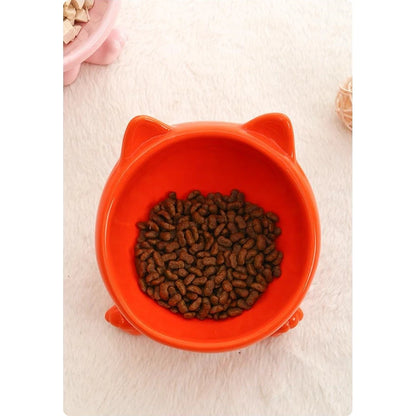 Cat-Shaped Ceramic Cat Bowl
