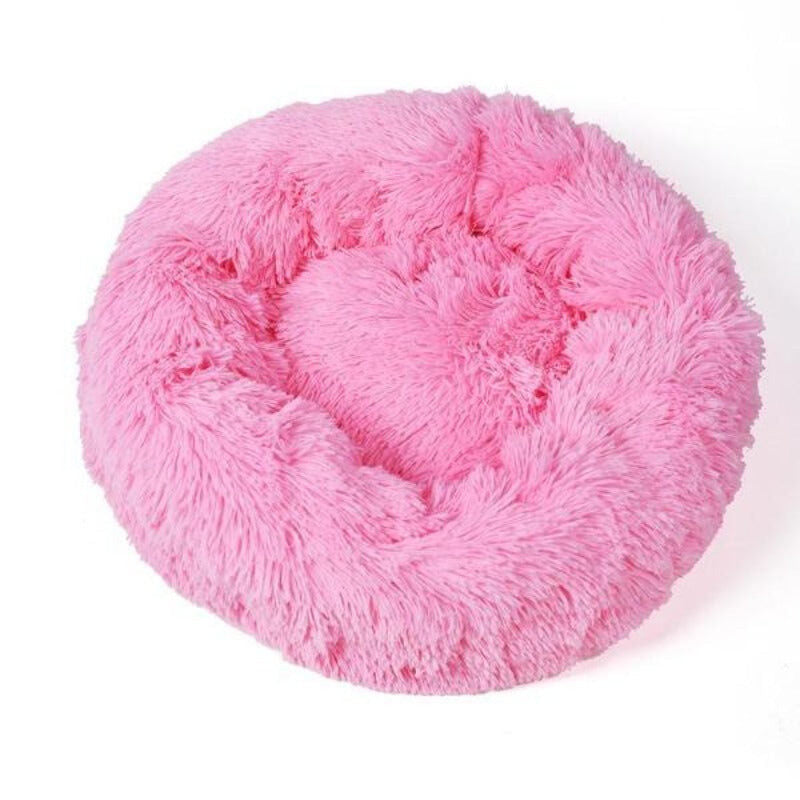 Fluffy Cat Bed Soft Plush Sleeping Donut Shape Cat Beds