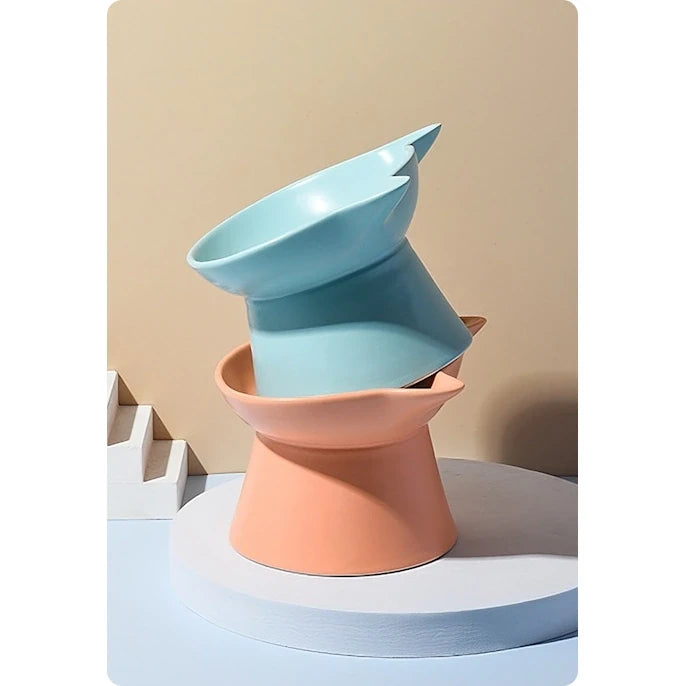 Cat Head-Shaped Ceramic Cat Bowl
