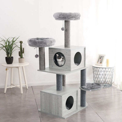 Modern Cat Tree Tower 2 Condo House Scratching Posts 55