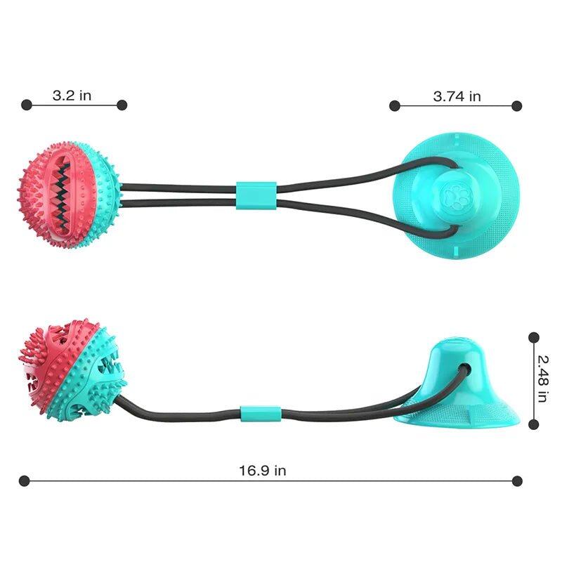Dog Toy Ball Suction Cup Ropes Interactive Leaking Slow Feeder Chew Toy