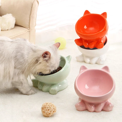 Cat-Shaped Ceramic Cat Bowl