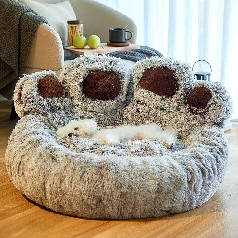 Large Cat Bed Paw Shaped Cozy Cat Sleeping Bed