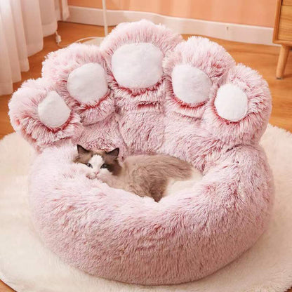 Large Cat Bed Paw Shaped Cozy Cat Sleeping Bed