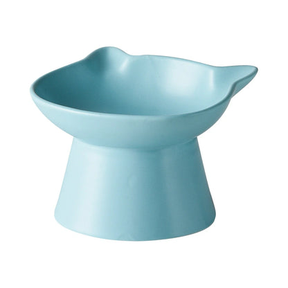 Cat Head-Shaped Ceramic Cat Bowl