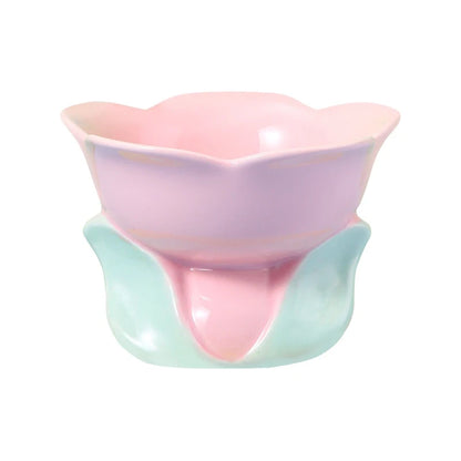 Flower Stem Ceramic Cat Bowl